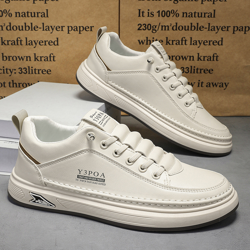 Leather Work Fabric - Męskie sneakersy z imitacji skóry, bez