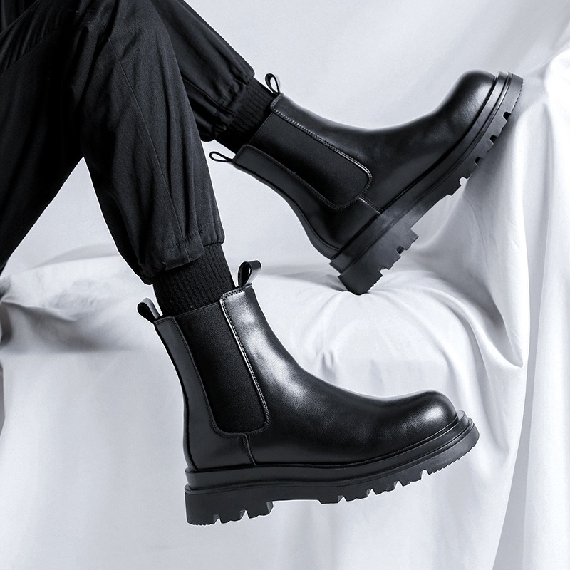 Leather Work Fabric - Męskie skórzane buty brytyjskie 2025, całoroczne,