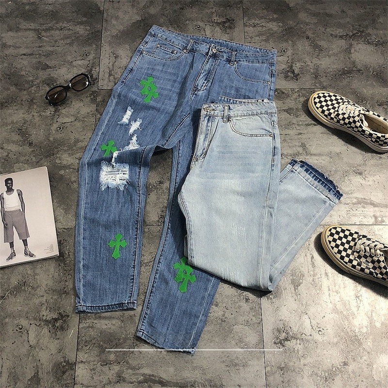 Leather Work Jeans - Dżinsy Street Sle z przetarciami, naszywkami,