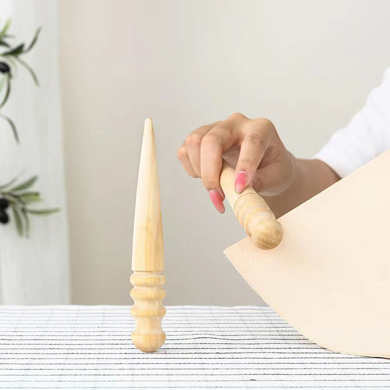 Leatherwork Beginner - 1 szt. Drewniany, skórzany, okrągły przyrząd