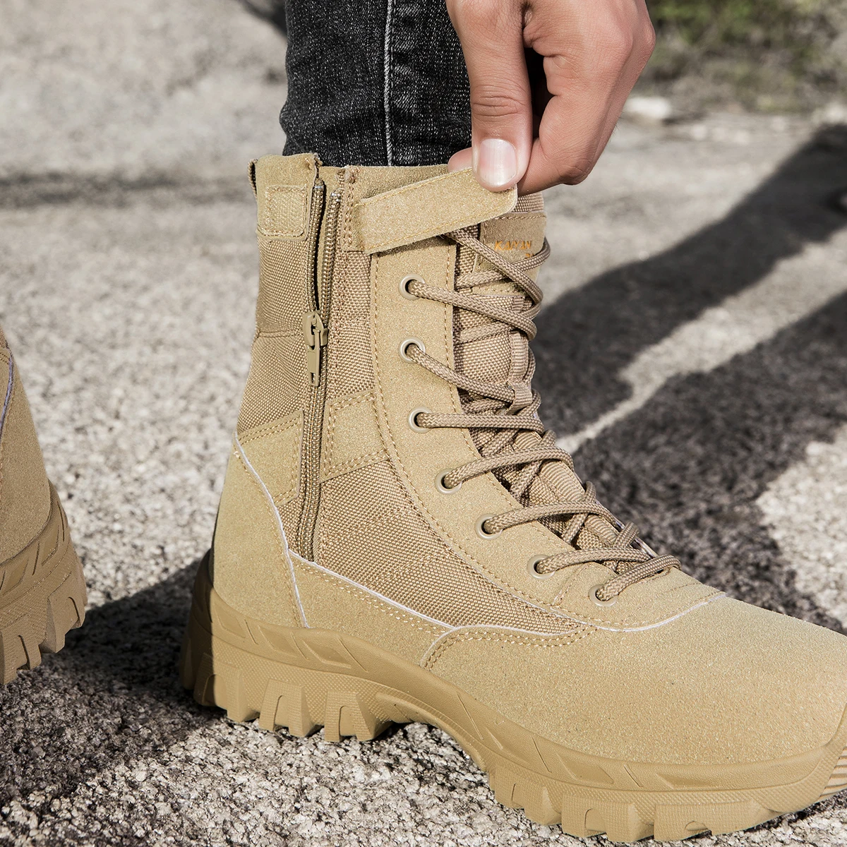 Męskie buty outdoorowe do wędr – Leather Work Fabric recenzja i cena